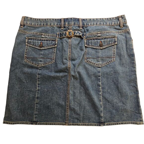 Old Navy Jeans Skirt Womens 20 Plus Size Cotton Denim Pockets W 41" L 20" - Picture 5 of 11